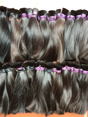 Single drawn natural bulk hair 