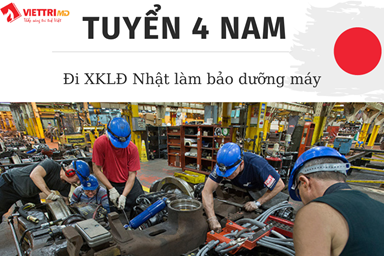 Tuyển 4 Nam đi Nhật Làm Đơn Hàng Bảo Dưỡng Máy 2022